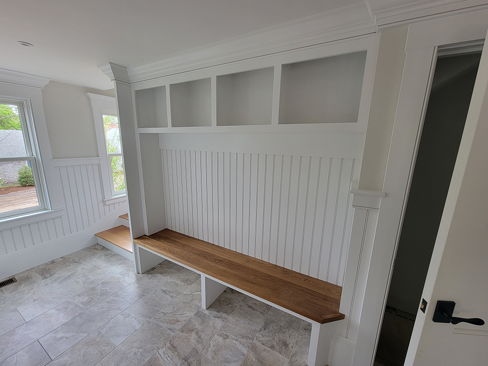 Suman custom carpentry custom entryway bench