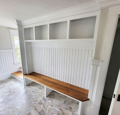 Suman custom carpentry custom entryway bench