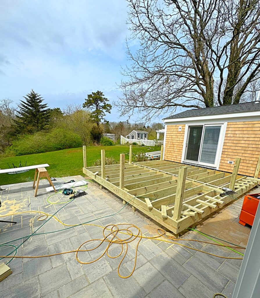 custom exterior carpentry, new deck