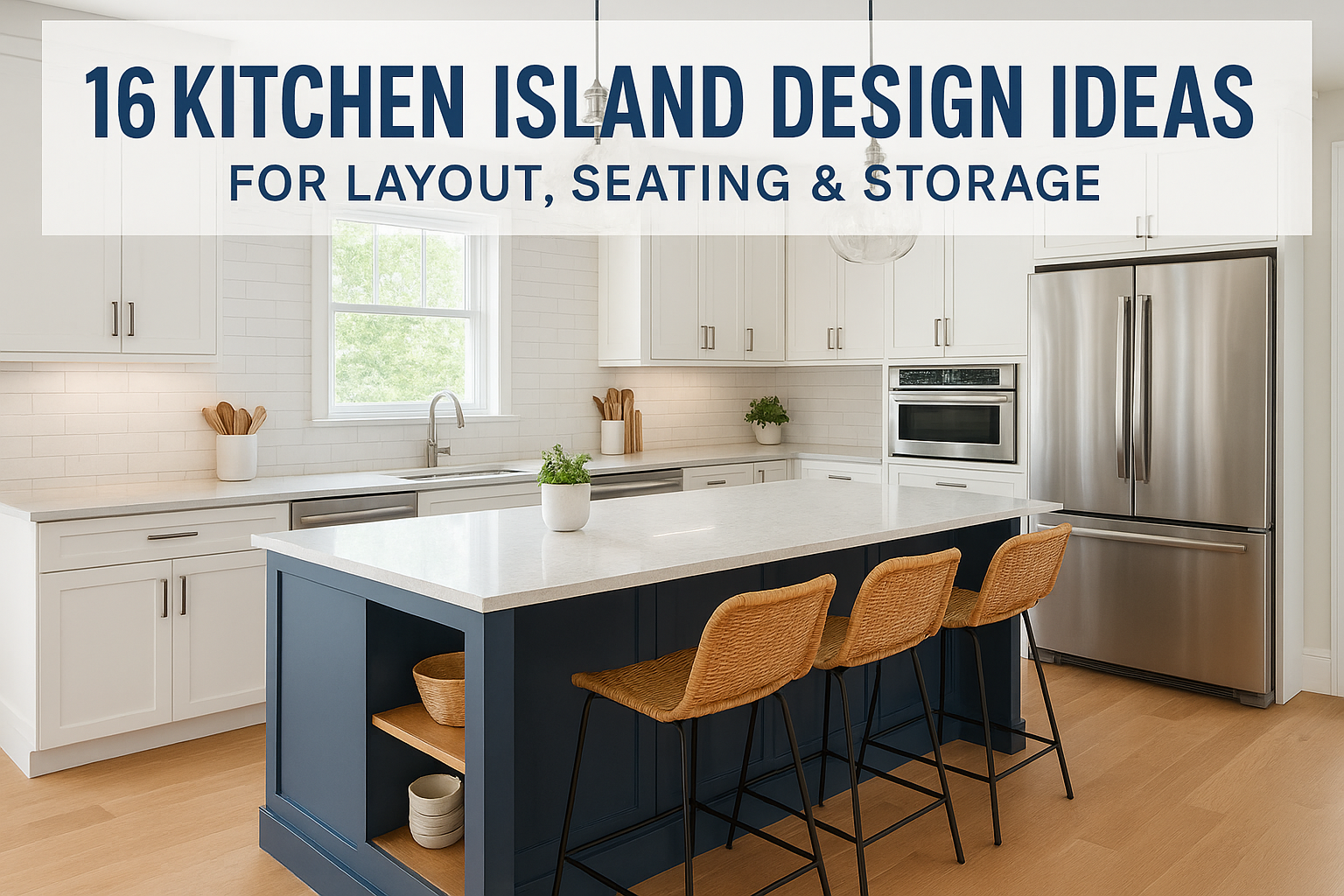16 Kitchen Island Design Ideas for Layout, Seating & Storage - Suman ...