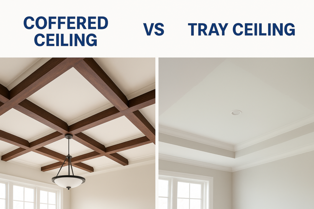 Coffered Ceiling vs Tray Ceiling: Key Differences Explained